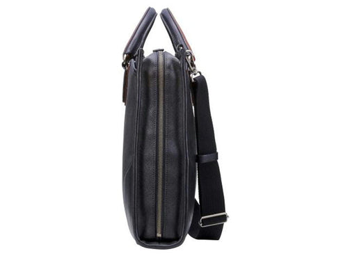 【豊岡鞄 木和田正昭商店 888315 ブラック】craftmanshipサフィアーノ 三方開きビジネスバッグ